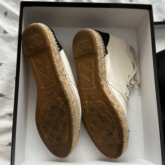 Authentic Chanel High Top Espadrilles Lambskin Size 39 - Picture 5 of 6